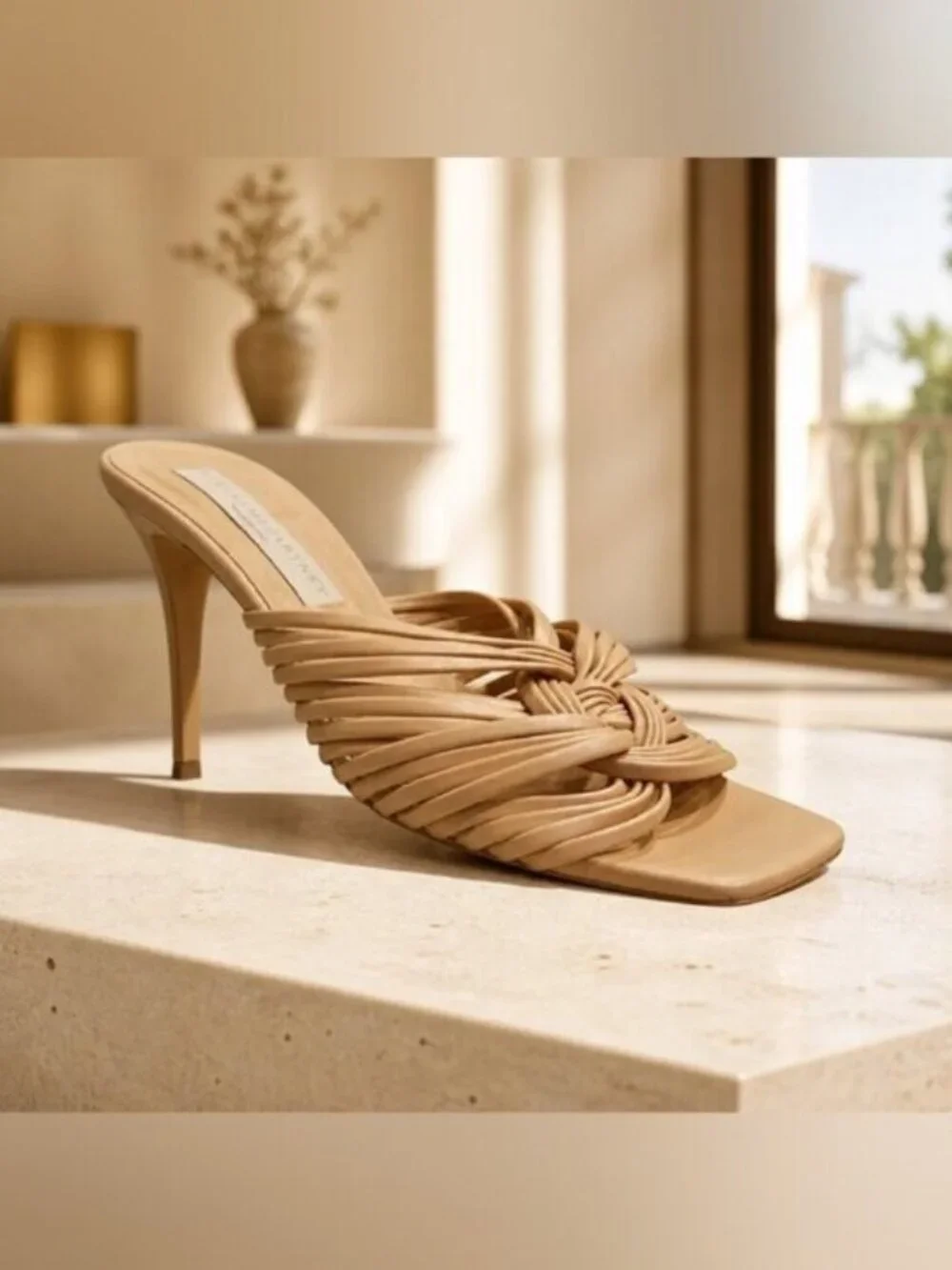 Stella McCartney SZ 37.5 Knotted Strappy Mule 2.5